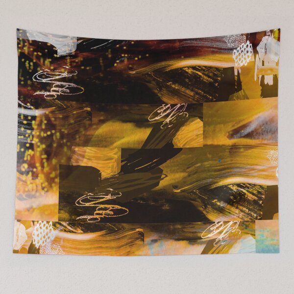 Item preview, Acrylic Brush Stroke Block Collage Patterned- Gold designed and sold by Designs By YL.