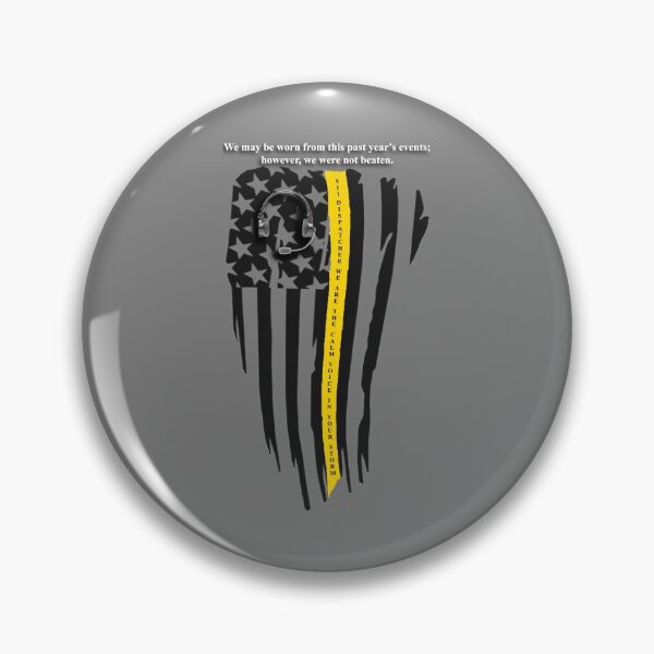 Item preview, Worn Thin Gold Line - 911 Dispatcher Flag designed and sold by DonaldsGraphics.