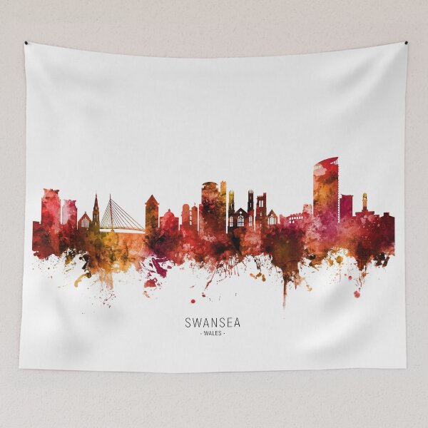 Item preview, Swansea Wales Skyline designed and sold by ArtPrints.