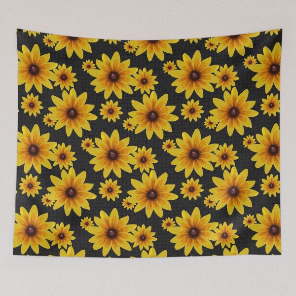 Item preview, Blackeyed Susan on Burlap Black Repeat 5748 designed and sold by Art in My Loft.
