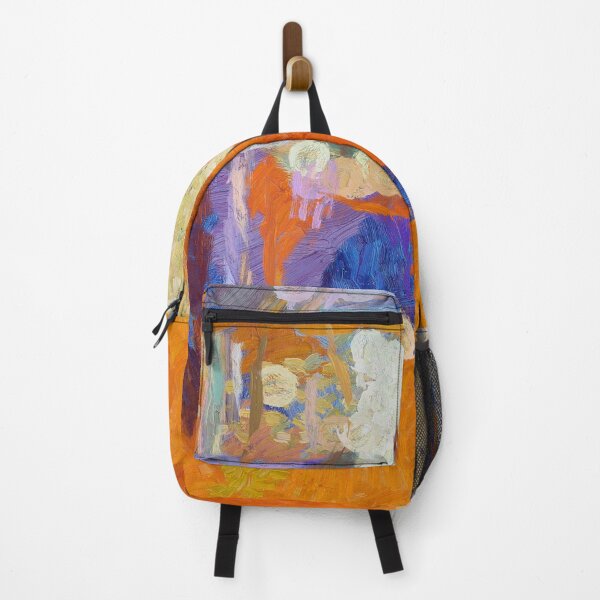 Item preview, Abstract Brush Art Painting Blue Orange designed and sold by livianasgifts.