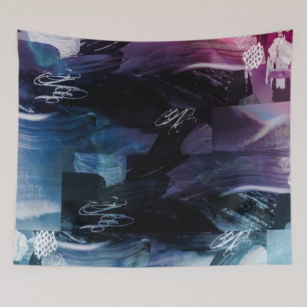 Item preview, Acrylic Brush Stroke Block Collage Patterned- Blue designed and sold by Designs By YL.