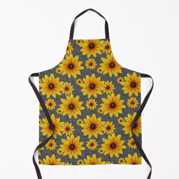 Item preview, Blackeyed Susan on Burlap Grey Repeat 5748 designed and sold by Art in My Loft.