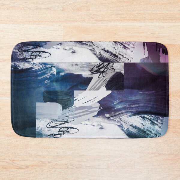 Item preview, Acrylic Brush Stroke Block Collage Patterned Blue And Purple designed and sold by Designs By YL.