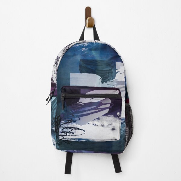 Item preview, Acrylic Brush Stroke Block Collage Patterned Blue And Purple designed and sold by Designs By YL.