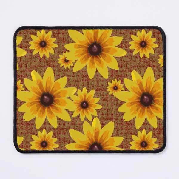 Item preview, Blackeyed Susan on Burlap Gold over Red Repeat 5748 designed and sold by Art in My Loft.