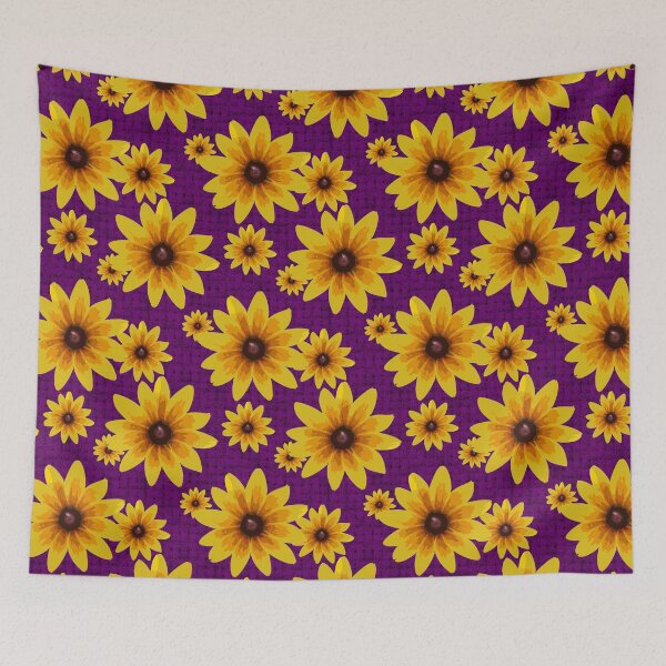 Item preview, Blackeyed Susan on Burlap Magenta Repeat 5748 designed and sold by Art in My Loft.
