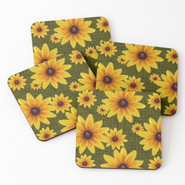 Item preview, Blackeyed Susan on Burlap Khaki Repeat 5748 designed and sold by Art in My Loft.