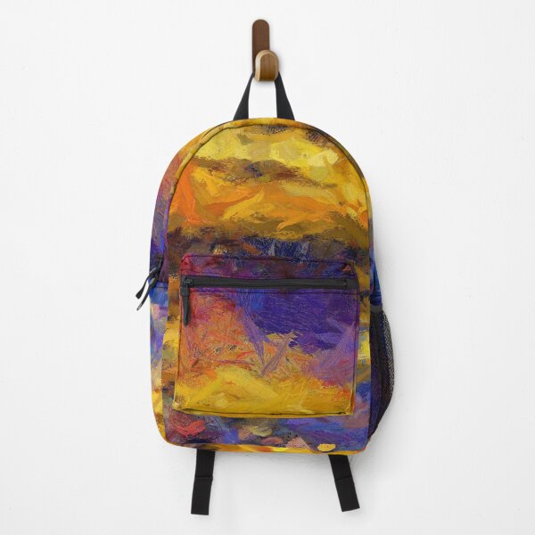 Item preview, Abstract Brush Art Painting Blue Yellow designed and sold by livianasgifts.