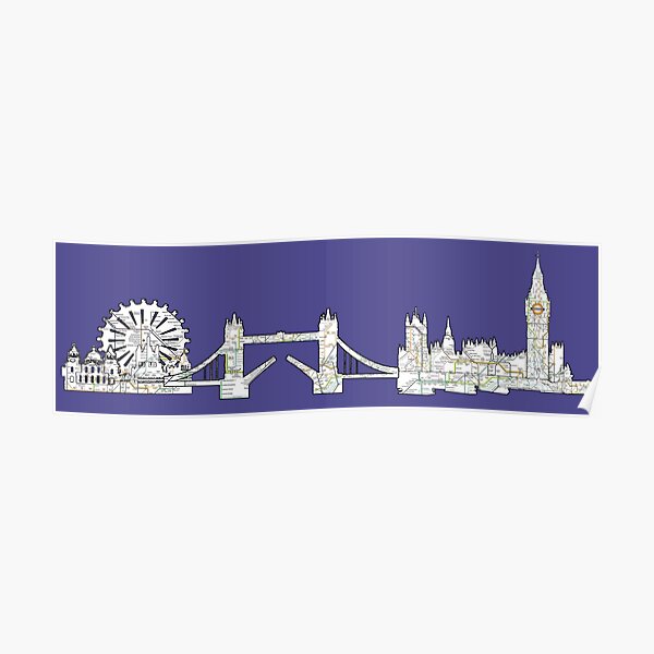 London Skyline The Underground Europe favorite tube Poster