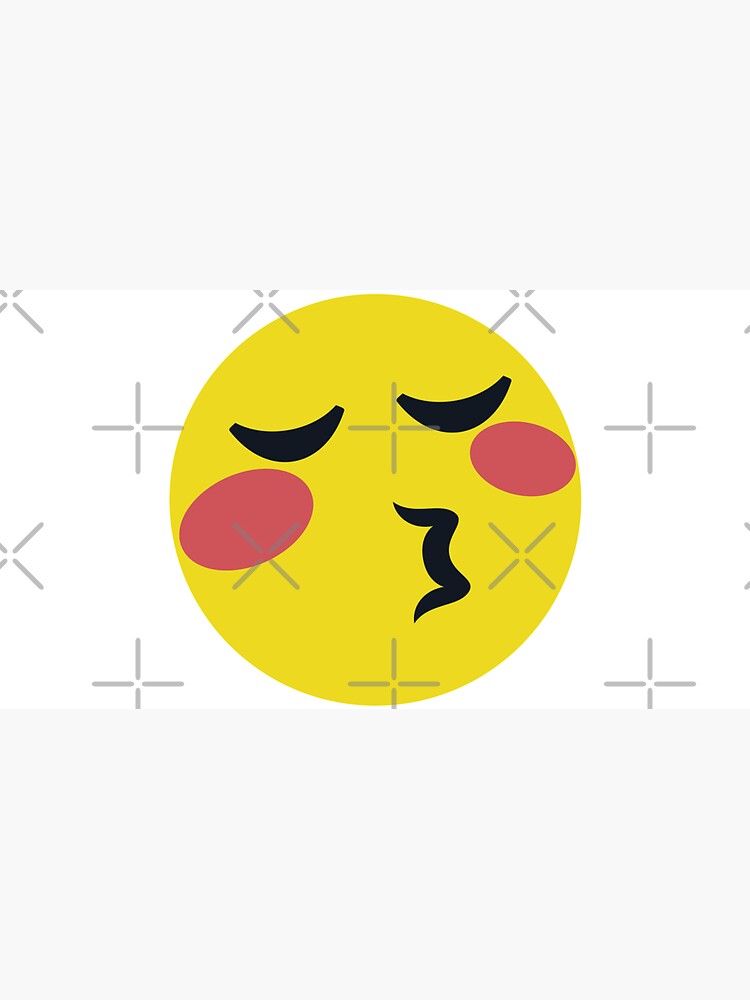 "Red Cheeks, Kiss Face Smiley, Emoticon, Blow a Kiss, Romantic, Kissy Emoji" Bucket Hat for Sale