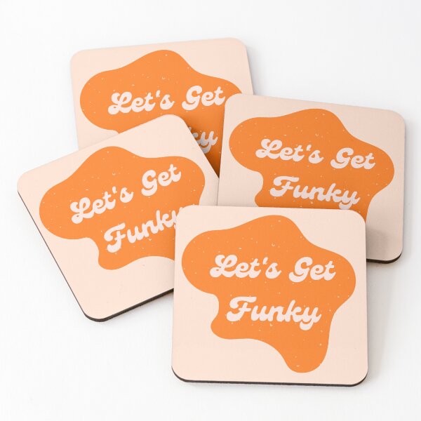 Item preview, Let's Get Funky Retro Typography Graphic with Groovy Orange Splat designed and sold by mainsqueezemar.