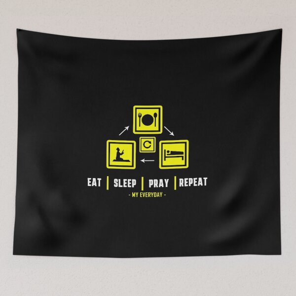 Item preview, eat sleep pray repeat meme funny - islamic quotes 3 designed and sold by EfenDesign.
