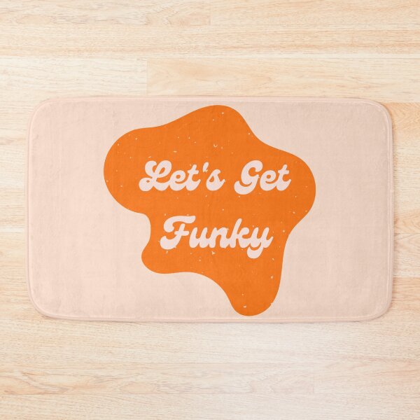 Item preview, Let's Get Funky Retro Typography Graphic with Groovy Orange Splat designed and sold by mainsqueezemar.
