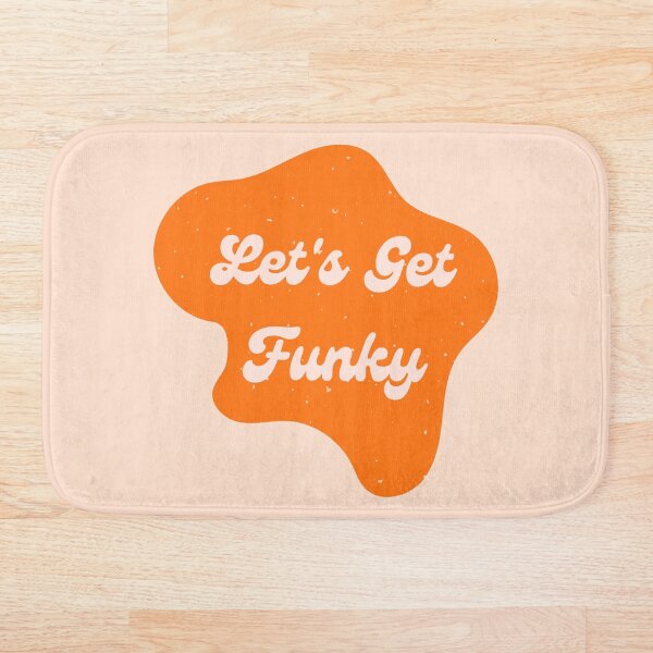 Item preview, Let's Get Funky Retro Typography Graphic with Groovy Orange Splat designed and sold by mainsqueezemar.