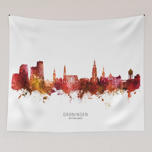 Item preview, Groningen The Netherlands Skyline designed and sold by ArtPrints.