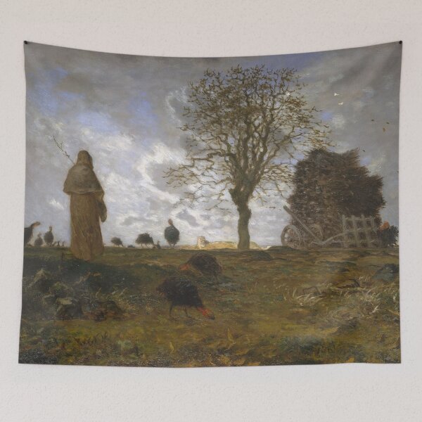 Item preview, Autumn Landscape with a Flock of Turkeys (1872–73) Jean-François Millet, Fine Art Digitally Remastered designed and sold by CoolArtGeek.