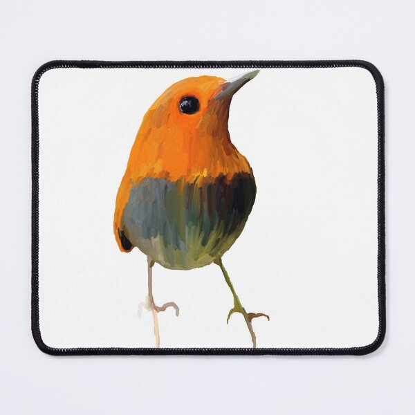 Item preview, Oil Painting  Robin on White Background - Drawing Portrait of Bird designed and sold by Aenota.