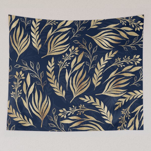 Item preview, Classy Gold Foliage Botanical Blue Design designed and sold by InovArtS.