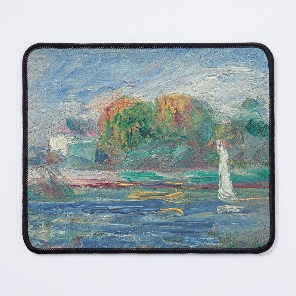 The Blue River Oil Painting by Auguste Renoir Mouse Pad