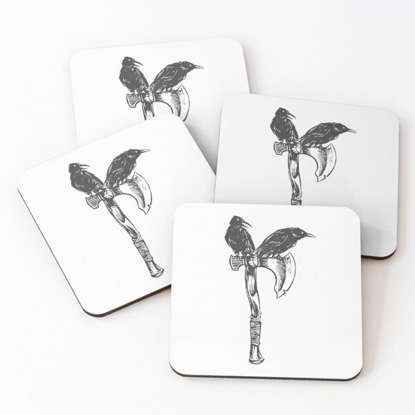 Item preview, Two crows on an ax Hugin Munin Norse mythology designed and sold by Midgardr.