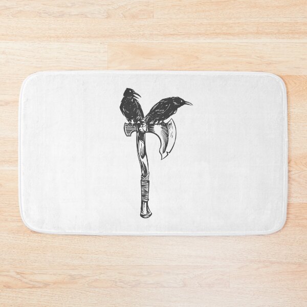 Item preview, Two crows on an ax Hugin Munin Norse mythology designed and sold by Midgardr.