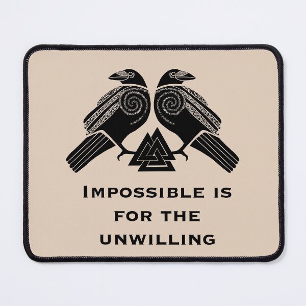Item preview,  Impossible is for the unwilling . Viking symbols. Raven, Valknut.  designed and sold by Sitenkovamary.