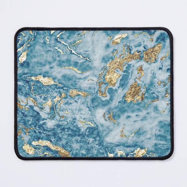 Item preview, Turquoise Blue & Gold Marble  designed and sold by newburyboutique.