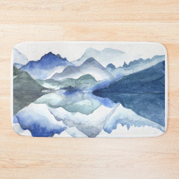 Item preview, Mountains Watercolor Painting - Japanese and Chinese Watercolor - Oriental Asian Zen Art - Kanji Art - Aquarelle Originale Montagne  designed and sold by ArtProvocation.