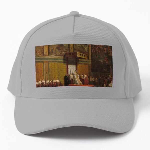 Pope Pius VII in the Sistine Chapel Oil Painting by Jean-Auguste-Dominique Ingres Baseball Cap