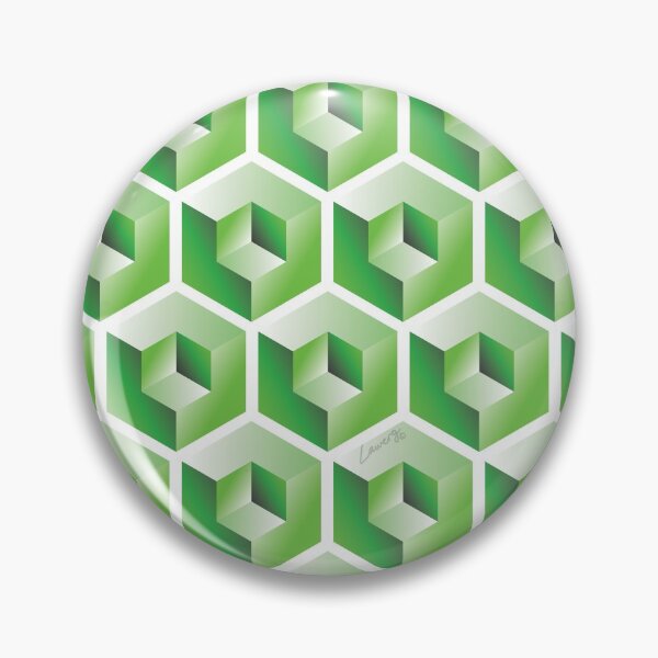 Item preview, 3D GREEN 'CUBE in CUBE' GEOMETRIC PATTERN ILLUSION on White Background (Cube v3 GREEN on WHITE) © designed and sold by DesignsByLawerg.