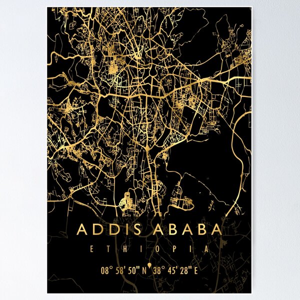 Addis Ababa Map Posters for Sale