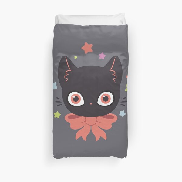 Pink Bow Kitty Duvet Cover