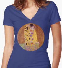 The Kiss - Gustav Klimt - Normal Women's Fitted V-Neck T-Shirt