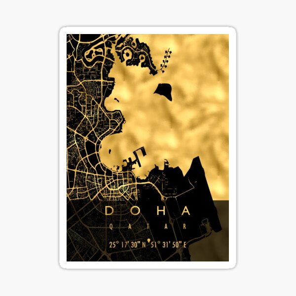 "DOHA MAP QATAR" Sticker for Sale by hatimelhag Redbubble