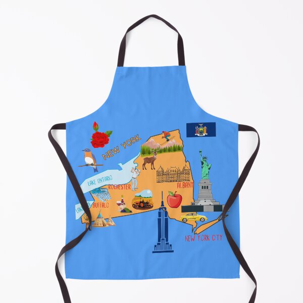Item preview, Hand Drawn Illustration of New York Map with Tourist Destinations,USA designed and sold by mashmosh.