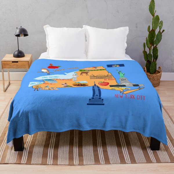 Item preview, Hand Drawn Illustration of New York Map with Tourist Destinations,USA designed and sold by mashmosh.