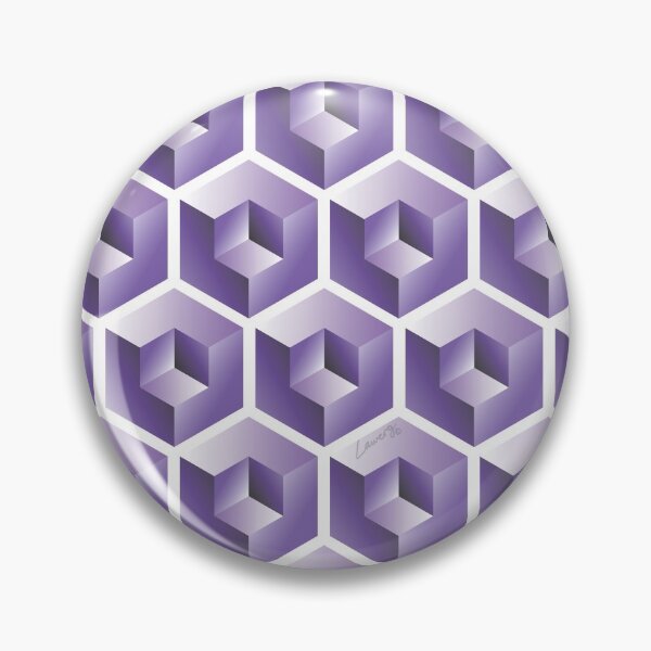 Item preview, Copy of 3D PURPLE 'CUBE in CUBE' GEOMETRIC PATTERN ILLUSION on White Background (Cube v3 PURPLE on WHITE) © designed and sold by DesignsByLawerg.