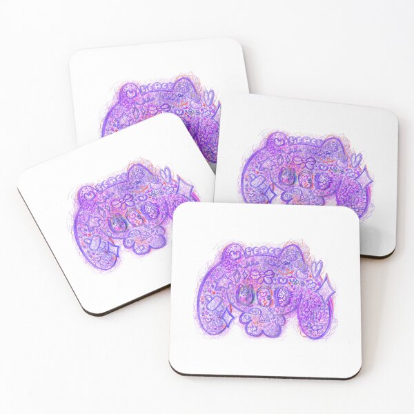 Item preview, curlybeary 4, purple, decora kei pop art, Japanese abstract expressionism designed and sold by Ben Ryuki Miyagi Architect.