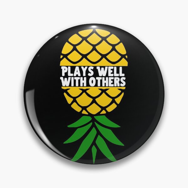 "Upside Down Pineapple" Pin for Sale by Adam Alomari Redbubble