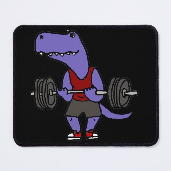 Artikelvorschau, Lustiger T-Rex Dinosaurier Gewichtheber Cartoon entworfen und verkauft von Nature's Fancy.