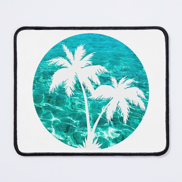 Item preview, White Palm Trees Blue Ocean designed and sold by KirstyNadineArt.