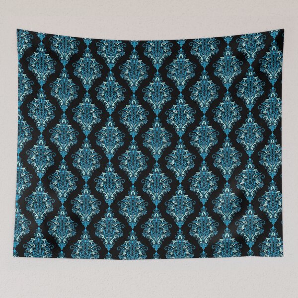 Item preview, Seamless Paisley Repeat Pattern - Light Blue and Black designed and sold by SemDesigns1.