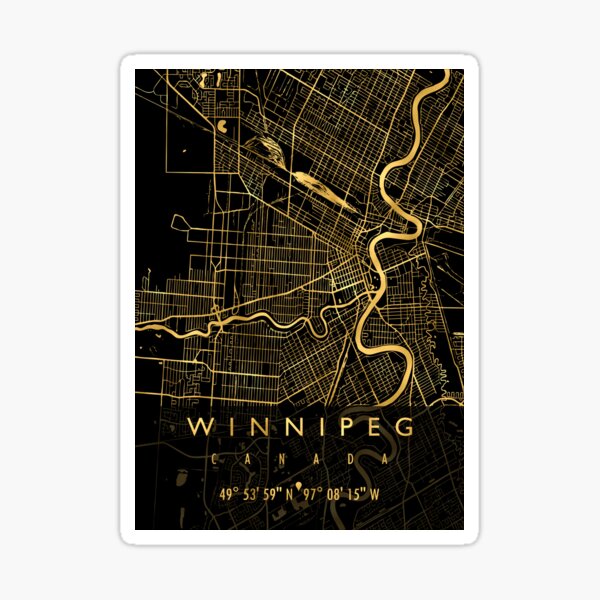 "WINNIPEG MAP CANADA" Sticker for Sale by hatimelhag Redbubble