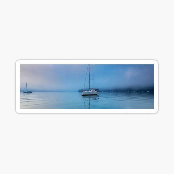 Misty Blue Seascape. Prints & Gifts Sticker
