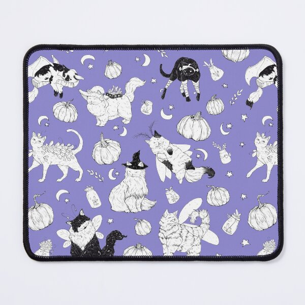 Item preview, Costumed Cats Spooky Twilight Purple Pattern designed and sold by Shymoon-Art.