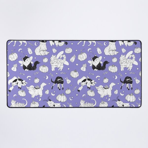 Item preview, Costumed Cats Spooky Twilight Purple Pattern designed and sold by Shymoon-Art.