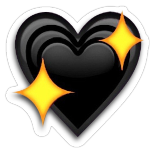 "black heart emoji sticker" Stickers by Decker03 | Redbubble