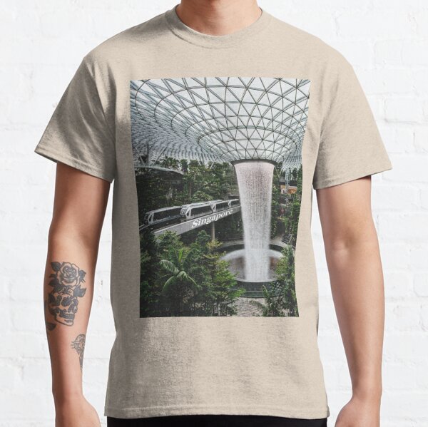 Singapore - Iconic Indoor Waterfall in Airport Classic T-Shirt