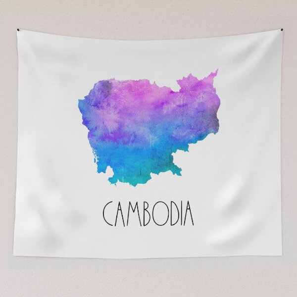 Item preview, Cambodia Watercolor Map - Cambodian designed and sold by MountainD.